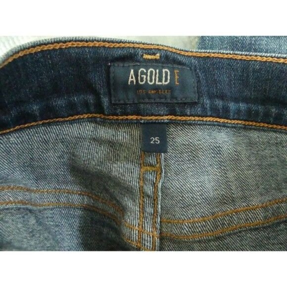 AGOLDE 25 Jeans Skinny Sophie High Rise Crop Distressed Ripped Stretch Blue - Picture 9 of 10